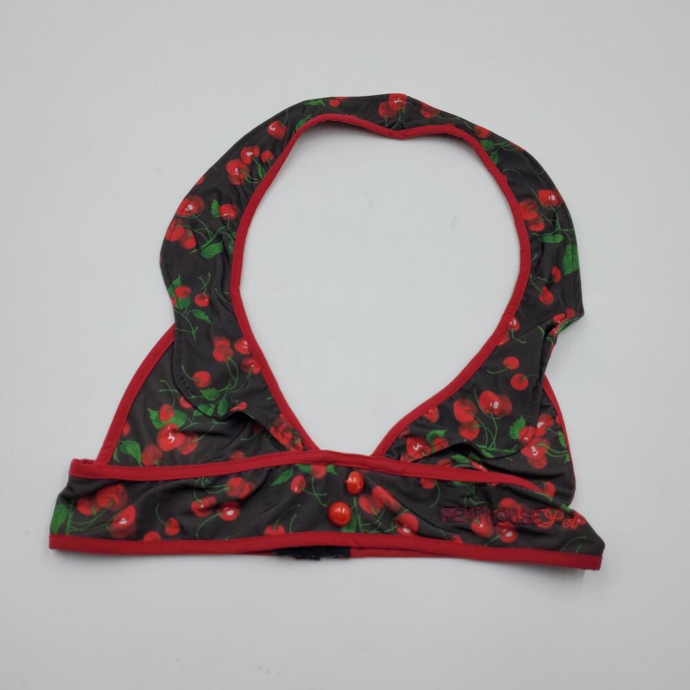 Penthouse Cherry Print Halter Bralette Women's Size M